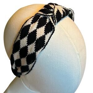 Boho Knit Chevron Headband Diamond Pattern Sweater Fabric OS Sweater Knit